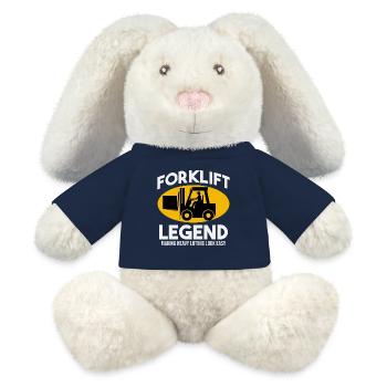 Forklift Operator Heavy Equipment Driver Humor - MiniFeet® RecycelHase® Bunny Cream - french navy - Front