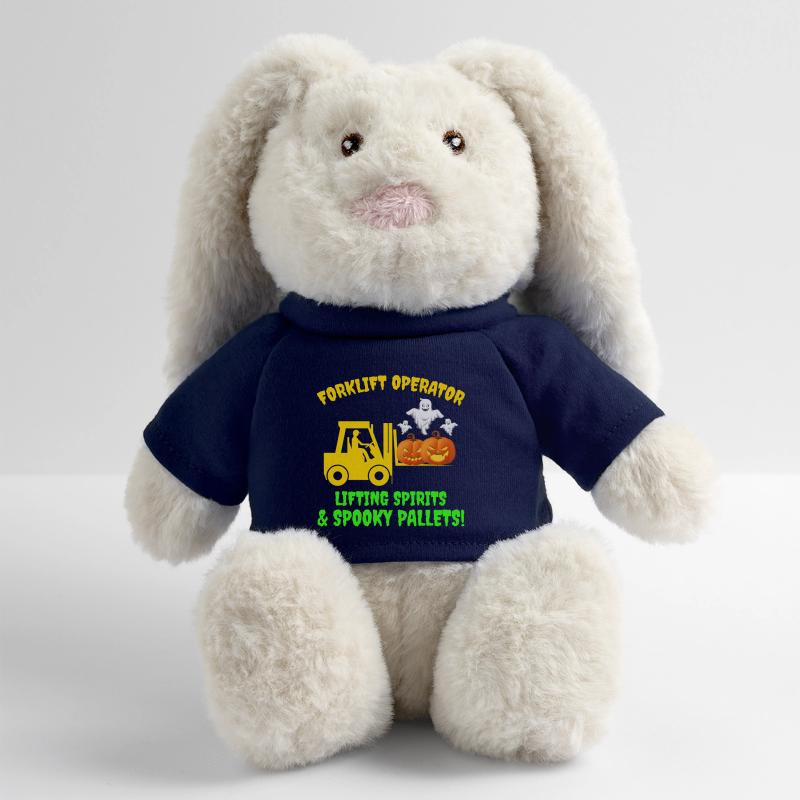 Halloween Ghost Forklift Operator Pumpkin Funny MiniFeet® RecycelHase® Bunny Cream