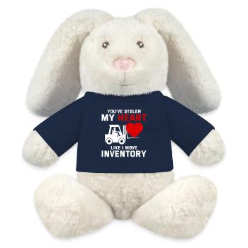 Forklift Operator Driver Valentine’s Day Funny - MiniFeet® RecycelHase® Bunny Cream - french navy - Front