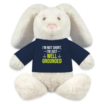 Elektriker: nicht klein, nur gut geerdet - MiniFeet® RecycelHase® Creme - French Navy - Vorne
