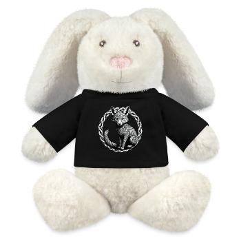 Fuchs mit keltischem Knoten 01 - MiniFeet® RecycelHase® Creme - Schwarz - Vorne