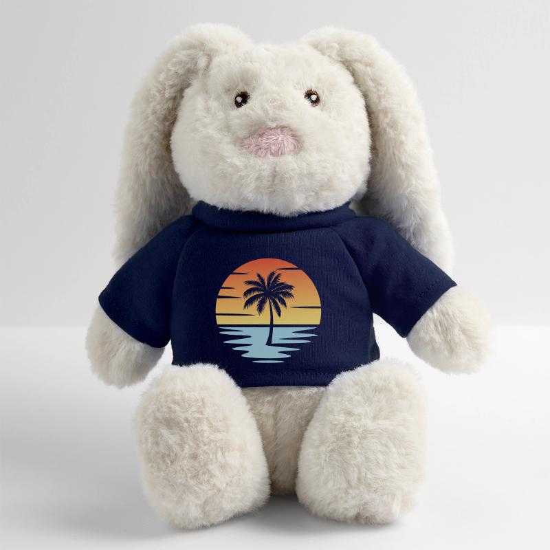 Plage Coucher de soleil Lapin en peluche recyclé MiniFeet® Crème