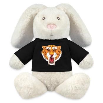 Prehistoric saber-toothed tiger - MiniFeet® RecycelHase® Bunny Cream - black - Front