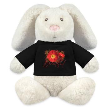Fleurs Beautiful Vénus - Lapin en peluche recyclé MiniFeet® Crème - noir - Devant