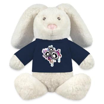 Abstrakte Graffiti-Lautsprecher Illustration - MiniFeet® RecycelHase® Creme - French Navy - Vorne