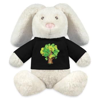 arbres nature nature bio nature illustration - Lapin en peluche recyclé MiniFeet® Crème - noir - Devant