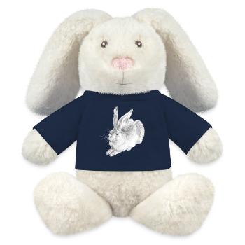 WHITE RABBIT | Snow Hare after Albrecht Dürer - MiniFeet® RecycelHase® Bunny Cream - french navy - Front
