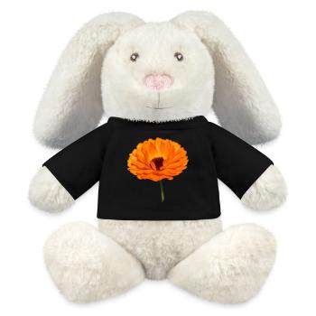 Ringelblume Ringelblumen orangene Blume Calendula - MiniFeet® RecycelHase® Creme - Schwarz - Vorne