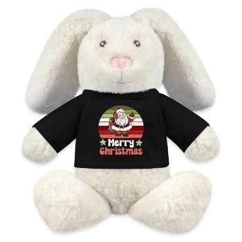 Weihnachtsmann Nikolaus Vintage Nostalgisch - MiniFeet® RecycelHase® Creme - Schwarz - Vorne