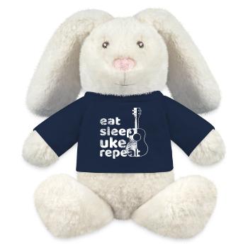 Eat, sleep, Ukulele, repeat! weiss - MiniFeet® RecycelHase® Creme - French Navy - Vorne