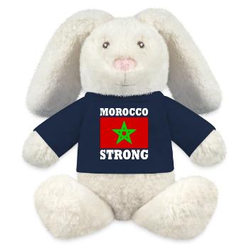 Morocco strong - Lapin en peluche recyclé MiniFeet® Crème - bleu marine - Devant