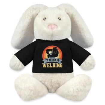 I'd rather weld - MiniFeet® RecycelHase® Bunny Cream - black - Front