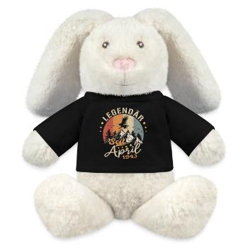 April 1943 Jahrgang geboren Vintage Geburtstag - MiniFeet® RecycelHase® Creme - Schwarz - Vorne
