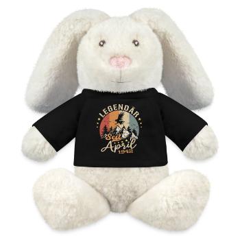April 1942 Vintage Born Vintage Birthday - MiniFeet® RecycelHase® Bunny Cream - black - Front