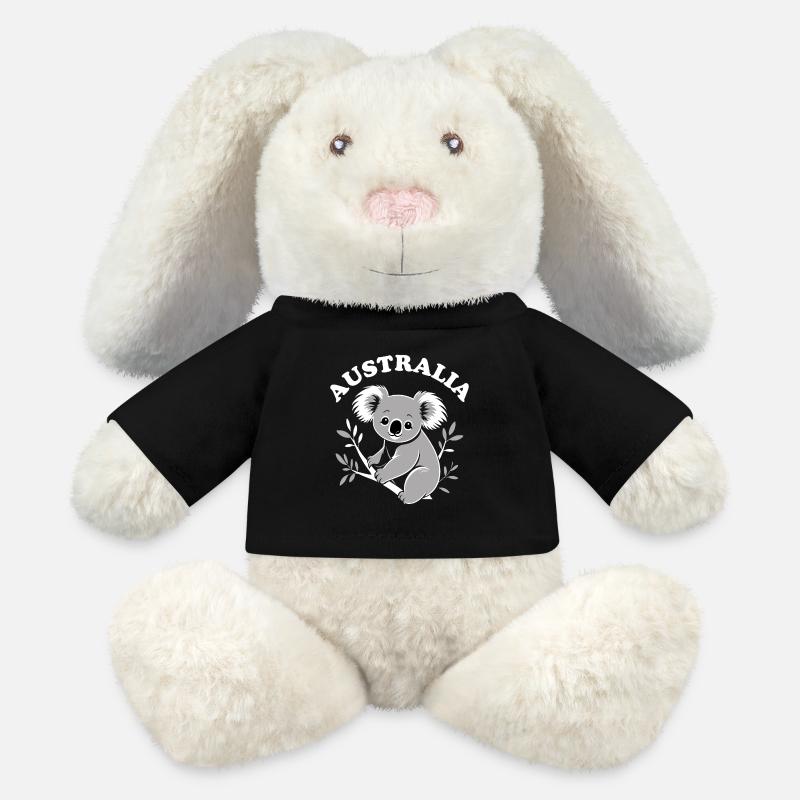 Australia Koala - MiniFeet® RecycelHase® Bunny Cream - black