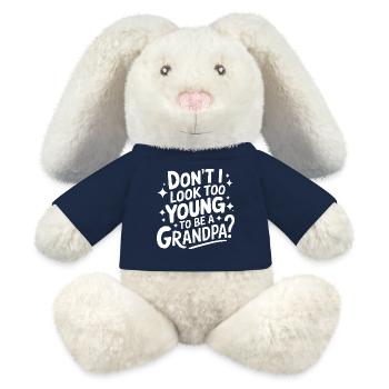 Papy Grand-père Famille Fête des pères - Lapin en peluche recyclé MiniFeet® Crème - bleu marine - Devant