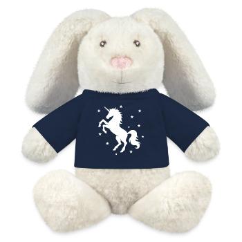 Scène Nocturne Mystique Licorne - Lapin en peluche recyclé MiniFeet® Crème - bleu marine - Devant