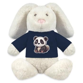 Süßer Panda mit großen Augen - MiniFeet® RecycelHase® Creme - French Navy - Vorne