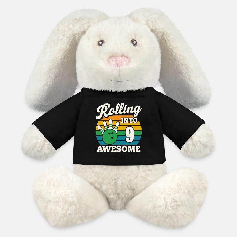 Rolling Into 9 Awesome Bowling Design - MiniFeet® RecycelHase® Bunny Cream - black