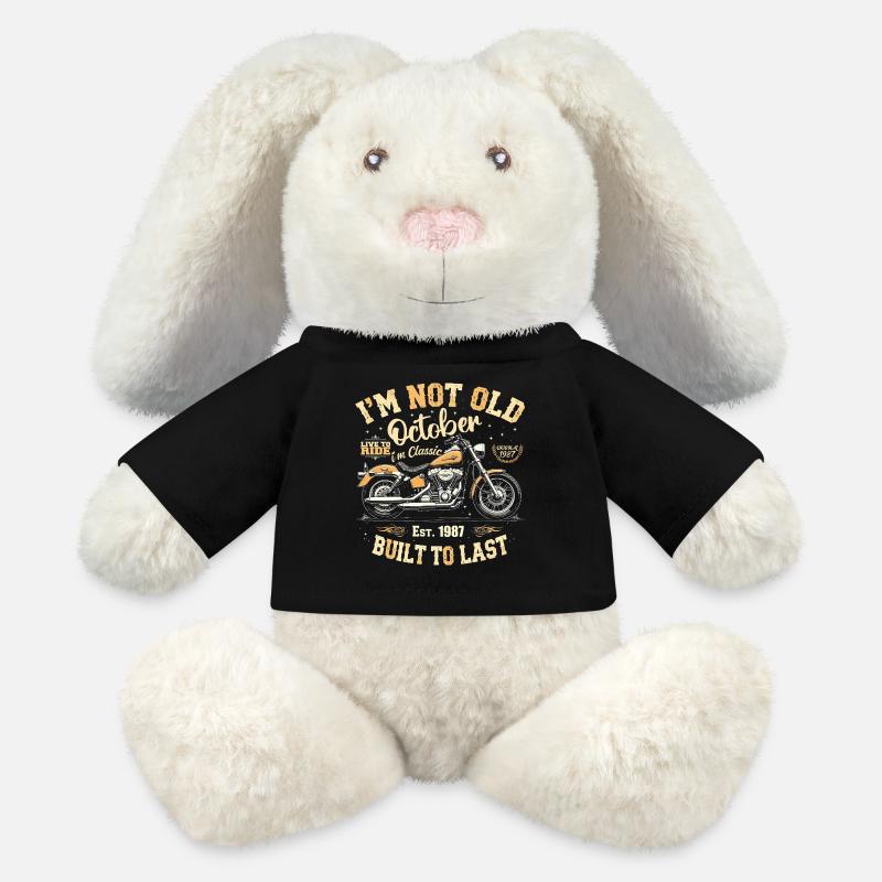 Birthday October 1987 Anniversary October 1987 - MiniFeet® RecycelHase® Bunny Cream - black