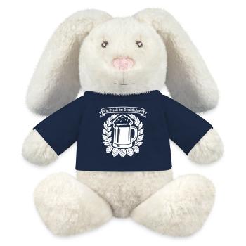 Ein Prosit der Gemütlichkeit - Lapin en peluche recyclé MiniFeet® Crème - bleu marine - Devant
