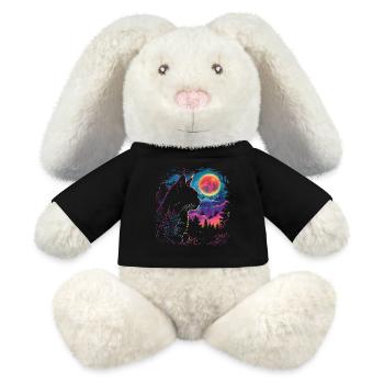 Katzenschlaf in Neon-Nacht - MiniFeet® RecycelHase® Creme - Schwarz - Vorne