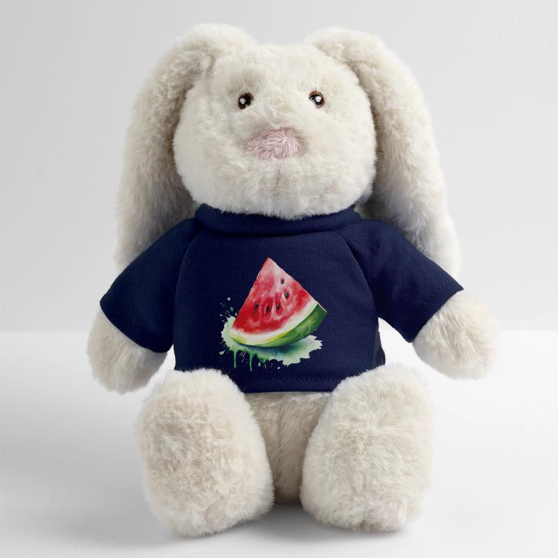 Éclaboussure d’aquarelle pastèque Lapin en peluche recyclé MiniFeet® Crème