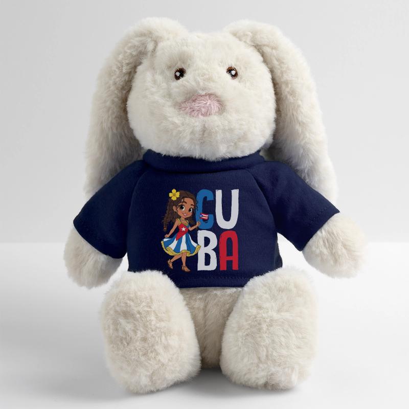 Cuba Pride & Home - Design du drapeau de Cuba Lapin en peluche recyclé MiniFeet® Crème