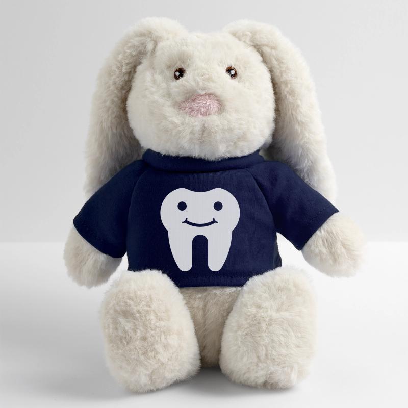 dent Lapin en peluche recyclé MiniFeet® Crème