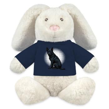 Schwarzer Schäferhund Schäferhundbesitzer  - MiniFeet® RecycelHase® Creme - French Navy - Vorne