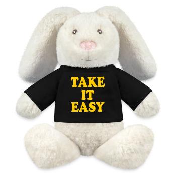 Take it easy - Lapin en peluche recyclé MiniFeet® Crème - noir - Devant