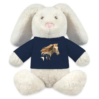 Pferd geometrisch low poly - MiniFeet® RecycelHase® Creme - French Navy - Vorne