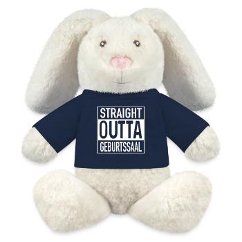 Salle de naissance OUTTA directe - Lapin en peluche recyclé MiniFeet® Crème - bleu marine - Devant
