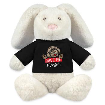 Save Me Dog Please - MiniFeet® RecycelHase® Creme - Schwarz - Vorne