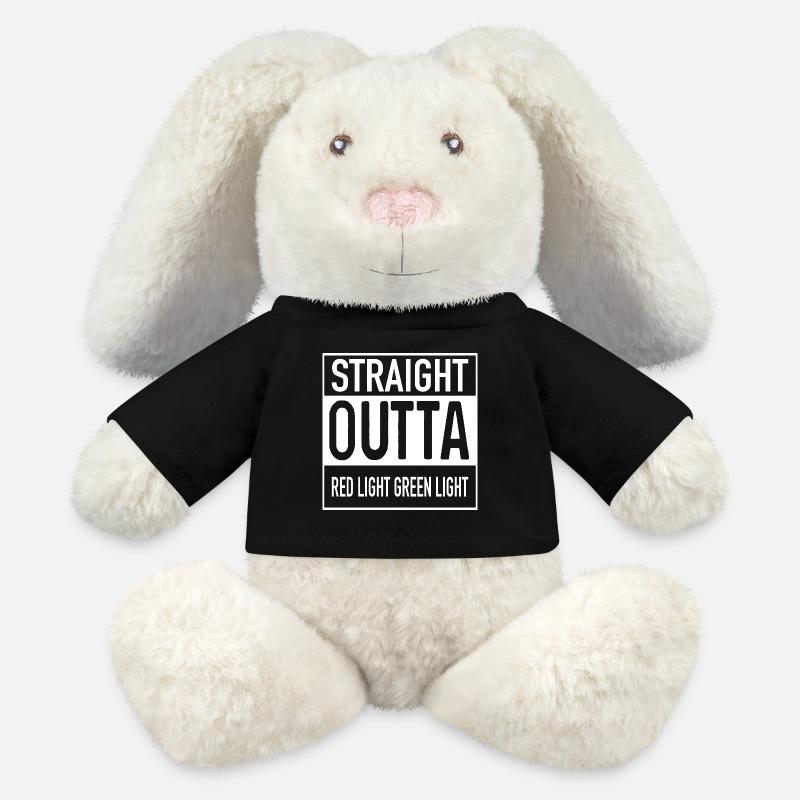 Straight OUTTA Red Light Green Light - MiniFeet® RecycelHase® Bunny Cream - black