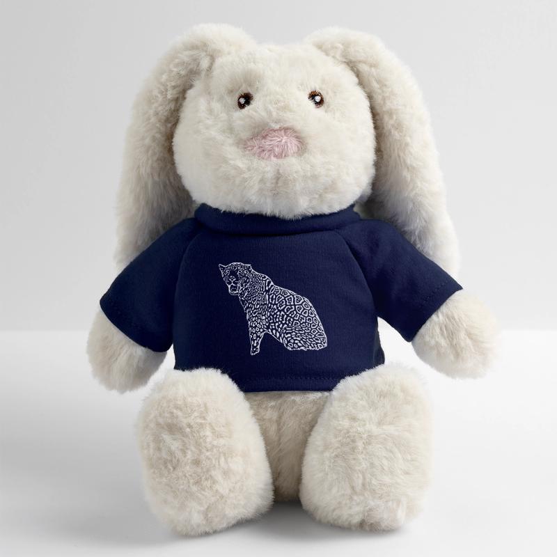Noir léopard Lapin en peluche recyclé MiniFeet® Crème
