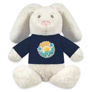Sun Fun – Design d’autocollants d’été tropical - Lapin en peluche recyclé MiniFeet® Crème - bleu marine - Devant