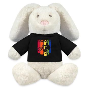 Silhouette de cascades arc-en-ciel BMX - Lapin en peluche recyclé MiniFeet® Crème - noir - Devant