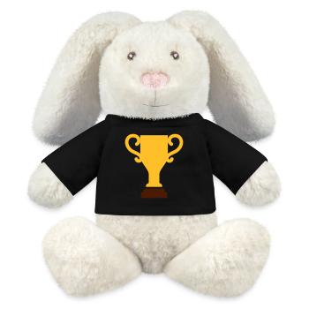 Pokal - MiniFeet® RecycelHase® Creme - Schwarz - Vorne