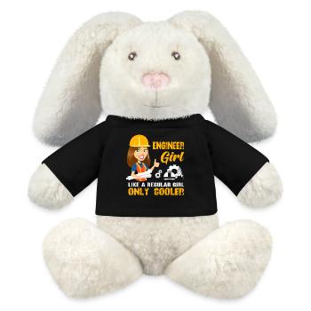 Ingénieur Femmes Dames Drôle - Lapin en peluche recyclé MiniFeet® Crème - noir - Devant