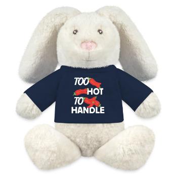 Too Hot to Handle Fiery Design Idea - MiniFeet® RecycelHase® Bunny Cream - french navy - Front