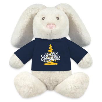 Scénario de Joyeux Noël sur l’Arbre en Or - Lapin en peluche recyclé MiniFeet® Crème - bleu marine - Devant