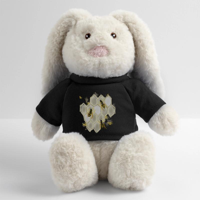 Guêpes Lapin en peluche recyclé MiniFeet® Crème
