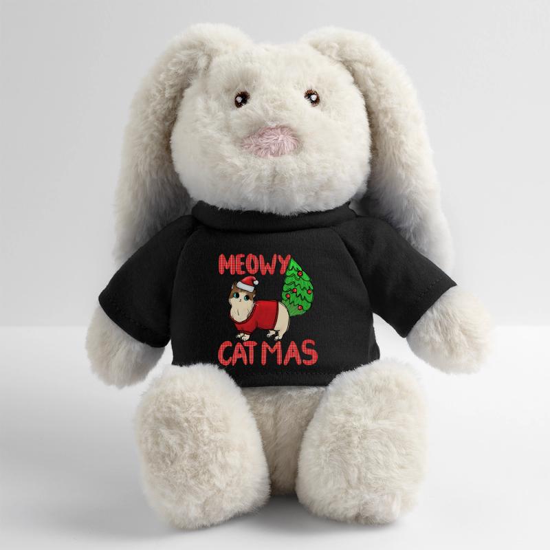 Pull de Noël Catmas Cat Meowy Lapin en peluche recyclé MiniFeet® Crème