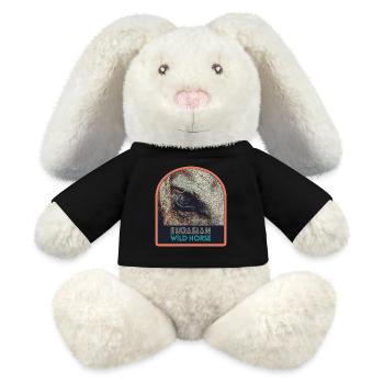 Pferdeauge in Nahaufnahme – Ausdruckskunst - MiniFeet® RecycelHase® Creme - Schwarz - Vorne