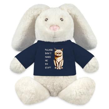 S’IL TE PLAÎT, NE ME FAIS PAS FAIRE DES TRUCS, CHAT ADOLESCENT - Lapin en peluche recyclé MiniFeet® Crème - bleu marine - Devant