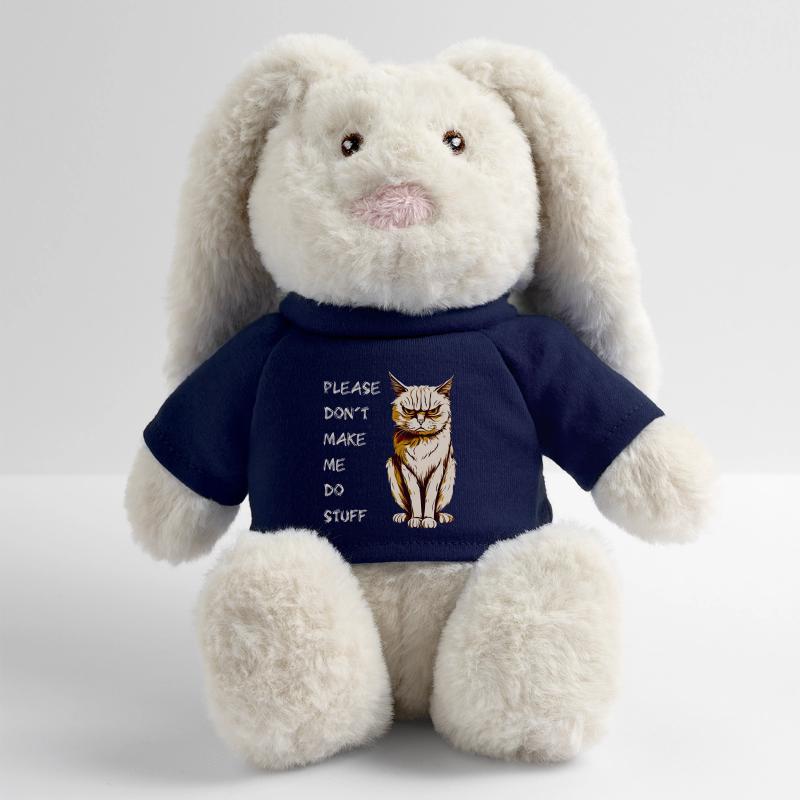 PLEASE DON'T MAKE ME DO STUFF, ADOLESCENT CAT MiniFeet® RecycelHase® Bunny Cream