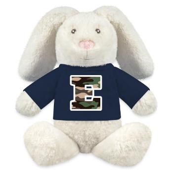 Buchstabe E Militärische Tarnung - Geschenkidee - MiniFeet® RecycelHase® Creme - French Navy - Vorne