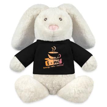 retro Kaffee lustige Sprüche E=mc2 Symbol Grafik - MiniFeet® RecycelHase® Creme - Schwarz - Vorne