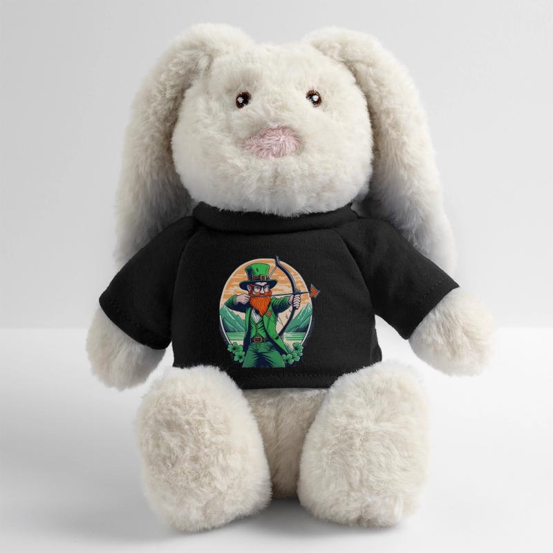 Tir à l’arc Trèfle de la Saint-Patrick Lapin en peluche recyclé MiniFeet® Crème
